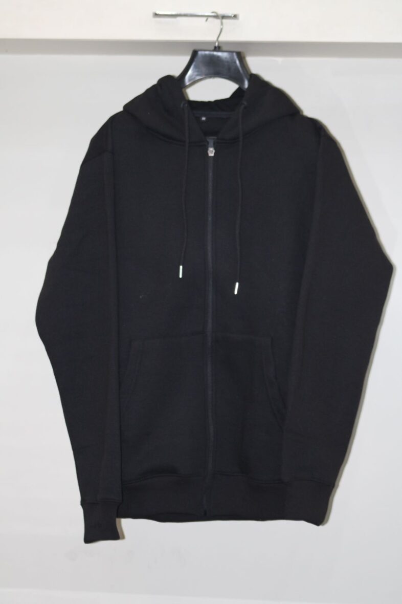 Simple Unisex Oversized Fleece Hoodie Black