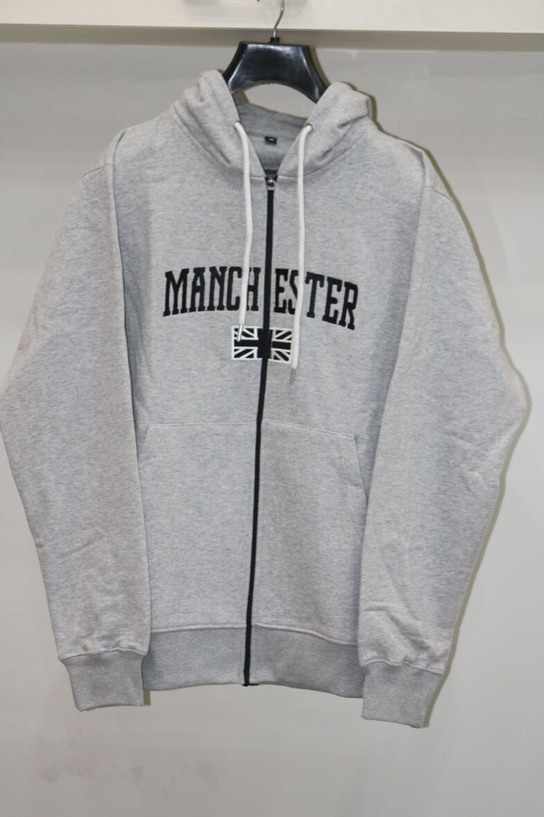 Unisex Oversized Fleece Embroidered Hoodie grey